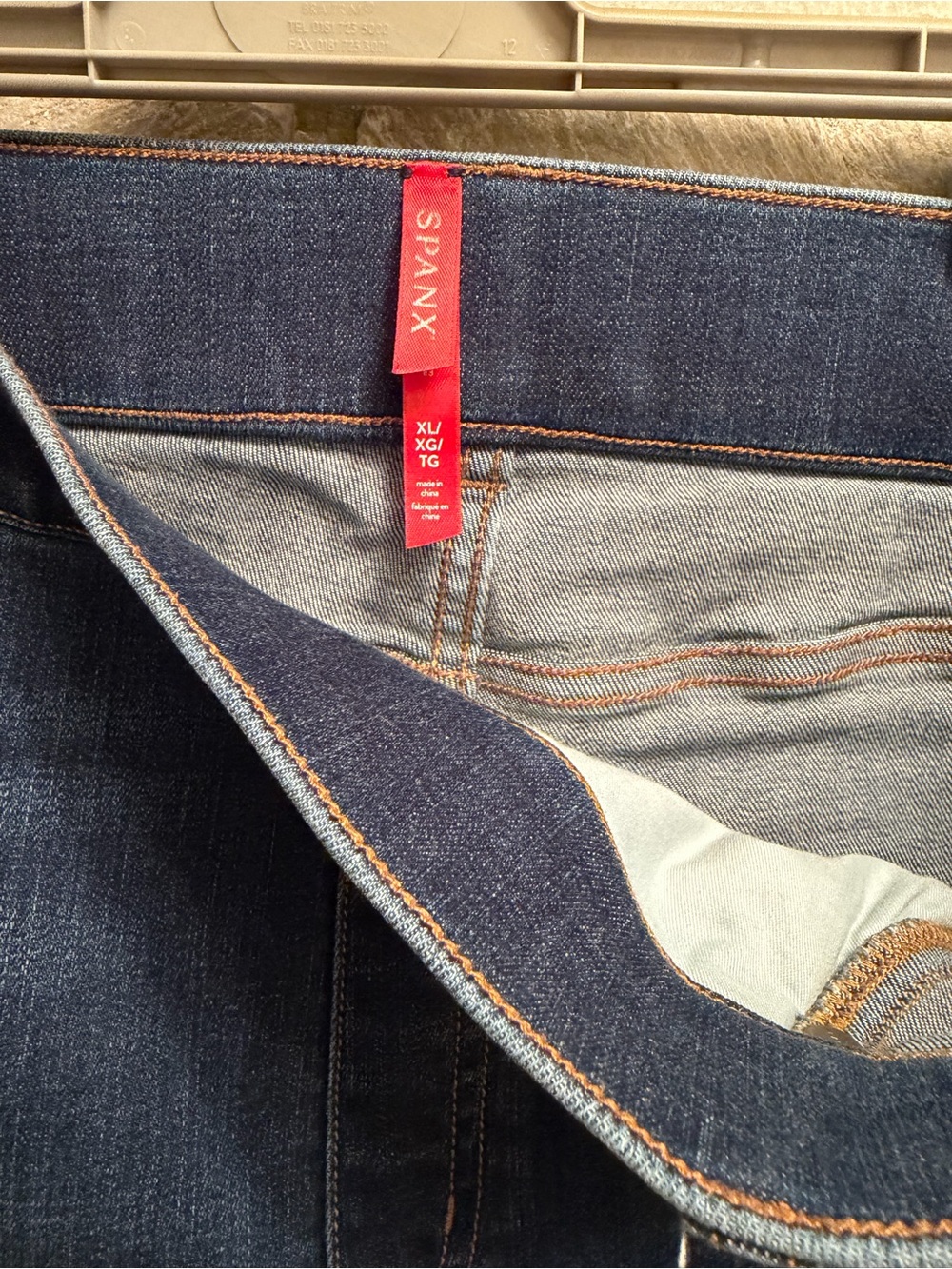 SPANX Dark Blue High-Rise Flare Jeans - Picture 12 of 13